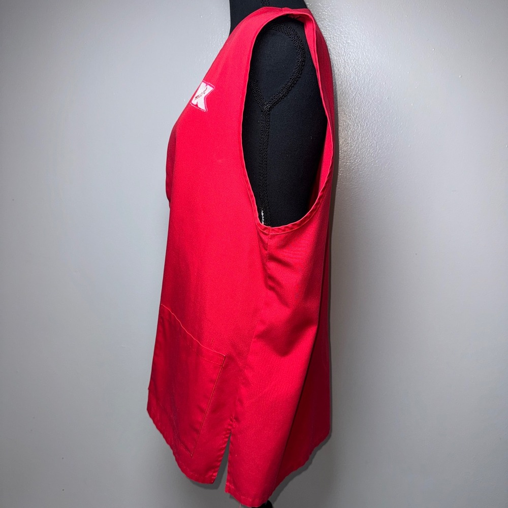 Vintage Kmart Employee Uniform Vest Red Todd Uniforms Size 1X Retro Retail Logo - Picture 5 of 15